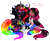 Size: 4097x3353 | Tagged: safe, artist:nekomellow, oc, oc only, oc:neonboom, oc:princess neon boom, alicorn, pony, colorful, duo, neon