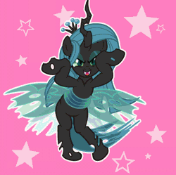 Size: 598x595 | Tagged: safe, artist:php94, queen chrysalis, changeling, changeling queen, g4, animated, bipedal, caramelldansen, cute, cutealis, dancing, female, gif, solo