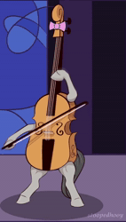 Size: 410x720 | Tagged: safe, artist:stoopedhooy, octavia melody, earth pony, pony, g4, animated, cello, living object, meme, music, musical instrument, not salmon, objectification, ponified meme, shitposting, solo, wat, webm, what has science done