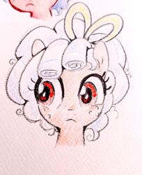 Size: 835x1024 | Tagged: safe, artist:fipoki, cozy glow, pegasus, pony, bust, female, filly, foal, portrait, solo, traditional art