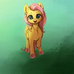 Size: 4000x4000 | Tagged: safe, artist:miokomata, fluttershy, pegasus, pony, g4, cute, female, folded wings, freckles, freckleshy, heart, heart eyes, looking at you, mare, open mouth, open smile, shyabetes, smiling, smiling at you, solo, wingding eyes, wings
