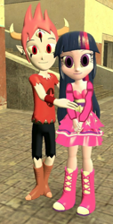 Size: 486x960 | Tagged: safe, artist:natyrumin, twilight sparkle, human, equestria girls, g4, 3d, crossover, crossover shipping, gmod, shipping, star vs the forces of evil, tom lucitor, twim (shipping)