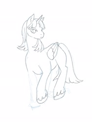 Size: 1536x2048 | Tagged: safe, artist:faeriejadie, oc, oc only, alicorn, pony, alicorn oc, horn, solo, wings, wip