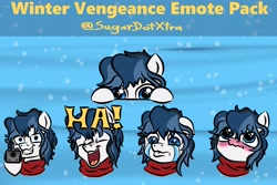 Size: 3000x2000 | Tagged: safe, artist:sugardotxtra, oc, oc only, oc:winter, commission, emotes, gun, high res, weapon