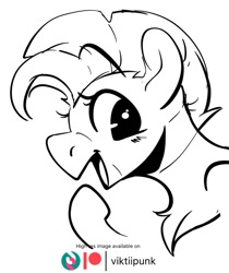 Size: 1055x1256 | Tagged: safe, oc, oc:duk, pegasus, pony, blushing, bust, female, mare, monochrome, open mouth, sketch, smiling, solo