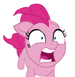 Size: 1280x1321 | Tagged: safe, artist:benpictures1, pinkie pie, earth pony, pony, g4, my little pony: the movie, cute, diapinkes, ears, female, floppy ears, inkscape, mare, pinpoint eyes, running, scared, simple background, solo, transparent background, vector