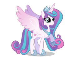 Size: 3056x2222 | Tagged: safe, artist:gihhbloonde, princess flurry heart, alicorn, pony, g4, adult flurry heart, concave belly, crystal empire, female, high res, mare, older, older flurry heart, raised hoof, simple background, slender, solo, thin, transparent background