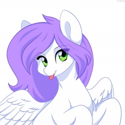 Size: 1537x1536 | Tagged: safe, artist:chickenbrony, oc, pegasus, pony, :p, green eyes, solo, spread wings, tongue out, wings