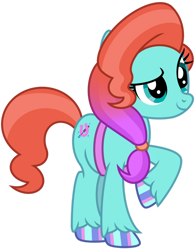 Size: 1024x1312 | Tagged: safe, artist:emeraldblast63, jazz hooves, earth pony, pony, g4, g5, female, g5 to g4, generation leap, hoof polish, mare, raised hoof, simple background, solo, transparent background, unshorn fetlocks