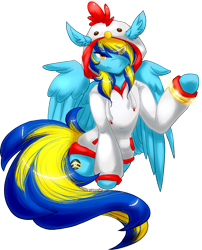 Size: 878x1088 | Tagged: safe, artist:djsckatzen, oc, oc only, oc:general mumble, pegasus, semi-anthro, arm hooves, clothes, hoodie, looking at you, raised hoof, simple background, solo, transparent background