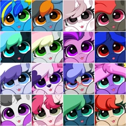 Size: 1024x1024 | Tagged: oc name needed, safe, artist:kittyrosie, oc, oc only, oc:blazey sketch, oc:cinnabyte, oc:lillybit, oc:xeno (iraven), pony, unicorn, :p, cinnabetes, close-up, cute, extreme close-up, horn, looking at you, ocbetes, tongue out