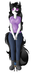 Size: 1033x2169 | Tagged: safe, artist:bridgettewolf, derpibooru exclusive, oc, oc:inkenel, oc:oretha, anthro, female, larger female, looking at you, macro, male, micro, simple background, size difference, smaller male, solo, transparent background