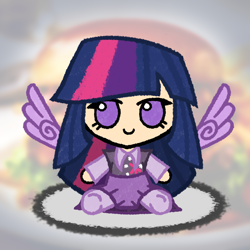 Size: 5500x5500 | Tagged: safe, artist:deroach, twilight sparkle, alicorn, human, g4, clothes, cutie mark on clothes, fumo, humanized, plushie, skirt, touhou, twilight sparkle (alicorn), winged humanization, wings