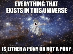 Size: 580x430 | Tagged: safe, artist:batbow, editor:professorventurer, oc, oc only, oc:apogee (viva reverie), object pony, original species, meme, ponified, satellite pony, solo, space, space pony, zero gravity