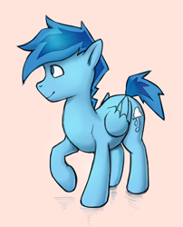 Size: 664x821 | Tagged: safe, artist:replacer808, oc, oc only, oc:happy dream, pegasus, pony, male, pegasus oc, raised hoof, simple background, solo, stallion