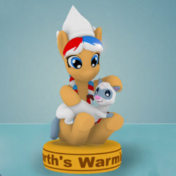 Size: 450x450 | Tagged: safe, oc, oc:ember (hwcon), oc:mr. scruffles, ferret, hearth's warming con, figurine