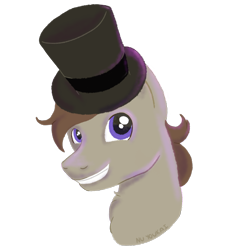 Size: 1178x1252 | Tagged: safe, artist:nuyoukai, oc, oc only, oc:rockyroadic, pony, hat, simple background, solo, top hat, transparent background