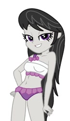 Size: 500x860 | Tagged: safe, artist:robertsonskywa1, octavia melody, human, equestria girls, g4, bedroom eyes, belly button, bikini, breasts, clothes, female, hand on hip, sexy, simple background, solo, stupid sexy octavia, sultry pose, swimsuit, white background