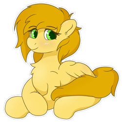 Size: 2297x2296 | Tagged: safe, artist:tav, oc, oc only, oc:caramel drop, pegasus, pony, high res, simple background, smiling, solo