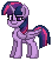 Size: 704x816 | Tagged: safe, artist:twilyisbestpone, derpibooru exclusive, twilight sparkle, alicorn, pony, pony town, g4, adorkable, animated, cute, dork, female, gif, looking at you, mare, one eye closed, pixel art, simple background, smiling, solo, transparent background, twiabetes, twilight sparkle (alicorn), wink, winking at you