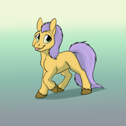 Size: 1000x1000 | Tagged: safe, artist:foxenawolf, oc, oc:lilac meadow, earth pony, pony, fanfic:beginning anew, :p, female, filly, foal, hooves, solo, tongue out, young