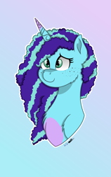 Size: 2240x3550 | Tagged: safe, artist:twinklesentrymlp0809, misty brightdawn, pony, unicorn, g5, bust, female, gradient background, high res, mare, solo