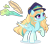 Size: 1604x1412 | Tagged: safe, artist:gihhbloonde, oc, pegasus, pony, body markings, braid, coat markings, colored wings, colored wingtips, eyeshadow, facial markings, female, folded wings, hat, looking up, makeup, mare, multicolored wings, offspring, parent:rainbow dash, parent:zephyr breeze, parents:zephdash, pegasus oc, purple eyes, raised hoof, simple background, smiling, socks (coat markings), solo, sparkly eyes, standing, transparent background, wingding eyes, wings