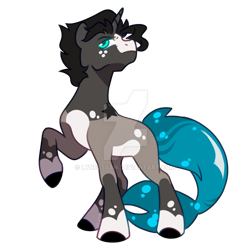 Size: 1024x1024 | Tagged: safe, artist:lynesssan, oc, oc only, oc:ocean waves, pony, unicorn, deviantart watermark, male, obtrusive watermark, simple background, solo, stallion, transparent background, watermark