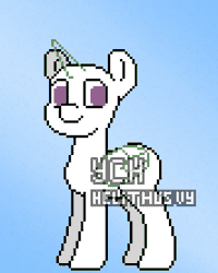 Size: 356x444 | Tagged: safe, artist:helithusvy, oc, animated, blinking, commission, pixel art, ych example, your character here