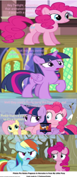 Size: 1552x3548 | Tagged: safe, edit, edited screencap, editor:thegamerpainter, screencap, fluttershy, pinkie pie, twilight sparkle, alicorn, earth pony, human, pegasus, pony, g4, tanks for the memories, baby, baby pony, comic, copyright, discovery family, discovery family logo, disney, hercules, logo, looking at you, male, pegasus (hercules), pinkie being pinkie, spoilers for another series, stallion, text, twilight sparkle (alicorn)