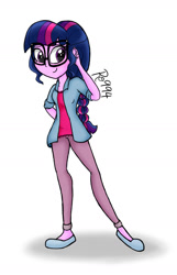 Size: 1103x1717 | Tagged: safe, artist:ro994, sci-twi, twilight sparkle, human, equestria girls, g4, clothes, female, simple background, smiling, solo, white background