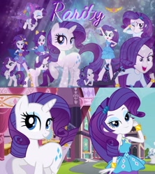 Size: 1080x1215 | Tagged: safe, artist:luigigamer25, rarity, human, pony, unicorn, equestria girls, g4, butterfly wings, collage, element of generosity, fall formal outfits, female, mare, rarity peplum dress, wings