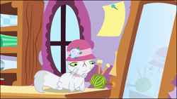 Size: 1920x1080 | Tagged: safe, artist:sasha-flyer, opalescence, g4, animated, animated png, hat, jewelry, mirror, reflection, vector