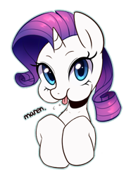 Size: 384x516 | Tagged: safe, artist:maren, rarity, pony, unicorn, g4, 2015, :p, bust, cute, female, graceful, mare, old art, puffy cheeks, rarara, raribetes, raspberry, silly, silly pony, simple background, solo, tongue out, transparent background