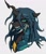 Size: 1135x1335 | Tagged: safe, artist:qhsg3, queen chrysalis, changeling, changeling queen, g4, angry, bust, female, simple background, solo, white background