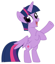 Size: 2221x2573 | Tagged: safe, artist:mint-light, artist:twilyisbestpone, twilight sparkle, alicorn, pony, g4, base used, bipedal, cute, female, high res, hooves up, mare, open mouth, open smile, simple background, smiling, solo, transparent background, twiabetes, twilight sparkle (alicorn), wings