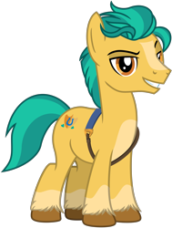 Size: 3908x5161 | Tagged: safe, artist:emeraldblast63, hitch trailblazer, earth pony, pony, g4, g5, absurd resolution, g5 to g4, generation leap, lidded eyes, male, simple background, smiling, solo, stallion, transparent background, vector