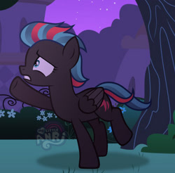 Size: 1280x1262 | Tagged: safe, artist:emperor-anri, oc, oc only, pegasus, pony, female, looking at something, mare, outdoors, pegasus oc, raised hoof, solo, underhoof, wings, worried