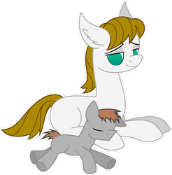 Size: 2431x2466 | Tagged: safe, artist:emc-blingds, oc, oc only, pony, colt, duo, ear fluff, eyes closed, foal, high res, lying down, male, prone, simple background, sleeping, stallion, transparent background