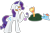 Size: 3030x1979 | Tagged: safe, artist:emc-blingds, applejack, rarity, earth pony, pegasus, pony, unicorn, g4, bush, hiding, laughing, magic, mud, raised hoof, simple background, surprised, telekinesis, transparent background