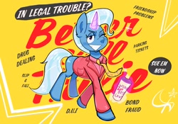Size: 2694x1881 | Tagged: safe, artist:another_pony, trixie, pony, unicorn, g4, better call saul, breaking bad, clothes, grin, jacket, looking at you, magic, necktie, one eye closed, parody, saul goodman, smiling, telekinesis, wink, winking at you