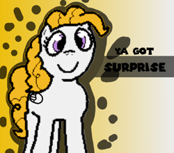 Size: 431x380 | Tagged: safe, artist:pokehidden, edit, surprise, pegasus, pony, banned from equestria daily, g1, g4, adoraprise, cute, female, g1 to g4, generation leap, mare, smiling, splash art, surprise being surprise, text, wings, ya got