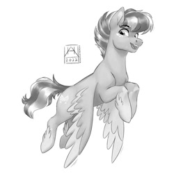 Size: 1024x1024 | Tagged: safe, artist:bluefeathercat, oc, oc only, pegasus, pony, simple background, solo, white background