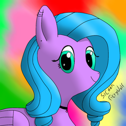 Size: 1000x1000 | Tagged: safe, artist:siennafierywolf, oc, oc only, oc:evening skye, pegasus, pony, abstract background, solo
