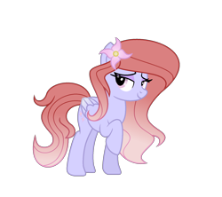 Size: 1620x1441 | Tagged: safe, artist:darbypop1, oc, oc:isabela calabreeze, pegasus, pony, female, flower, flower in hair, mare, simple background, solo, transparent background