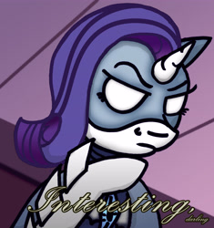 Size: 4141x4414 | Tagged: safe, artist:c_||_r, pony, unicorn, batman, batmare, bladed gauntlets, cursive writing, darling, dc comics, interesting, male, meme, ponified, solo, text, thinking, white eyes