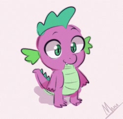 Size: 1668x1620 | Tagged: safe, artist:makaryo, spike, dragon, g4, cute, cute little fangs, fangs, male, simple background, sketch, smiling, solo, spikabetes, white background