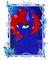 Size: 2500x2900 | Tagged: safe, artist:cresentmadness, oc, oc:shrapnel, pegasus, pony, :p, chest fluff, ear fluff, ear piercing, eyelashes, frame, green eyes, high res, icon, piercing, tongue out