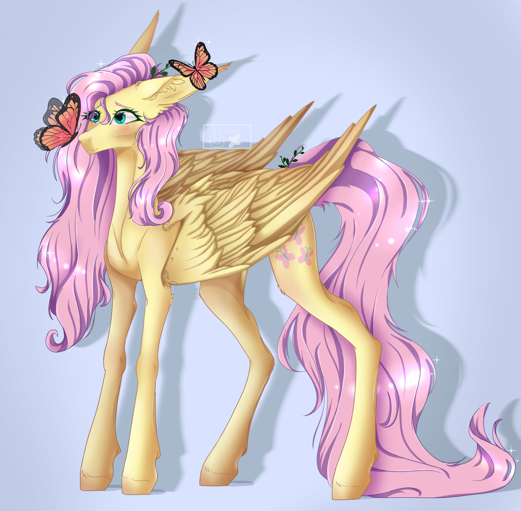 2945760 Safe Artist Taebbear Fluttershy Butterfly Pegasus Pony