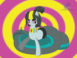 Size: 5935x4517 | Tagged: safe, artist:lunahazacookie, oc, lamia, original species, pony, abstract background, smiling